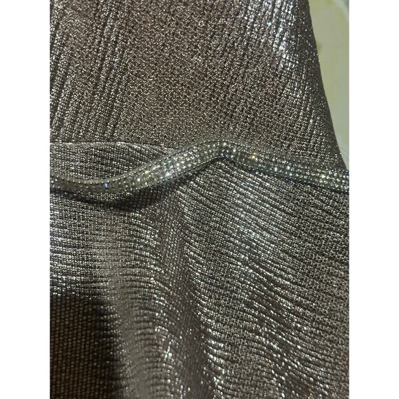 Metallic Halter Cowl Neck Sheath with Slit - Size 18 - Plus Size - Rose Gold - Picture 4 of 9